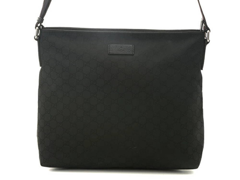 Gucci GG Plus Hobo Bag Black Canvas Calfskin